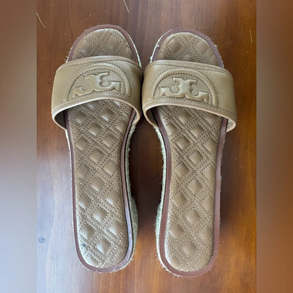 TORY BURCH Fleming Low Heel Espadrille Slide Sz 7 1/2